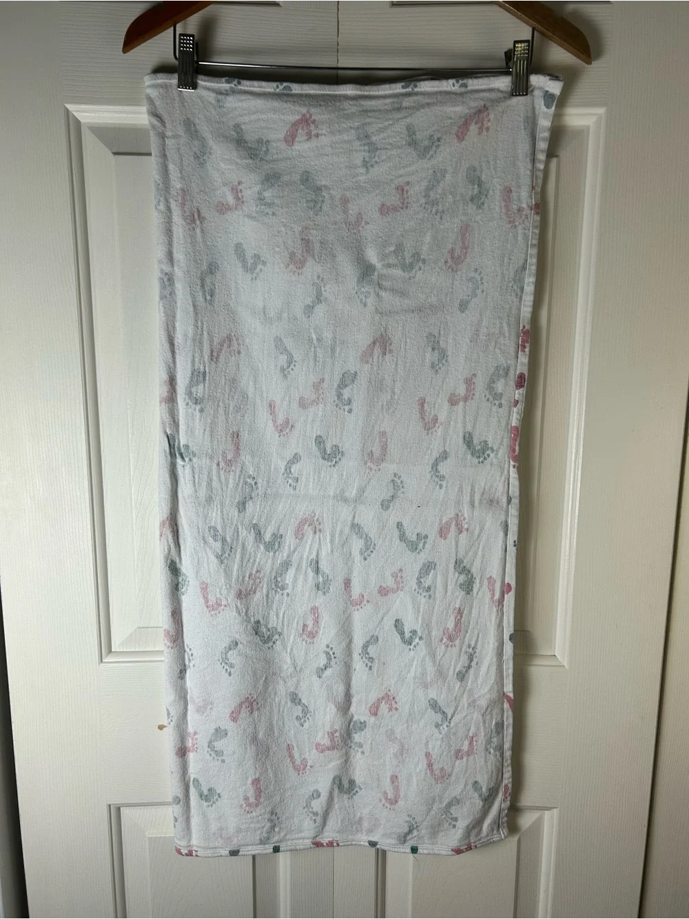 Standard Textile Footprints Hospital Baby Receiving Blanket Flannel Pink Blue